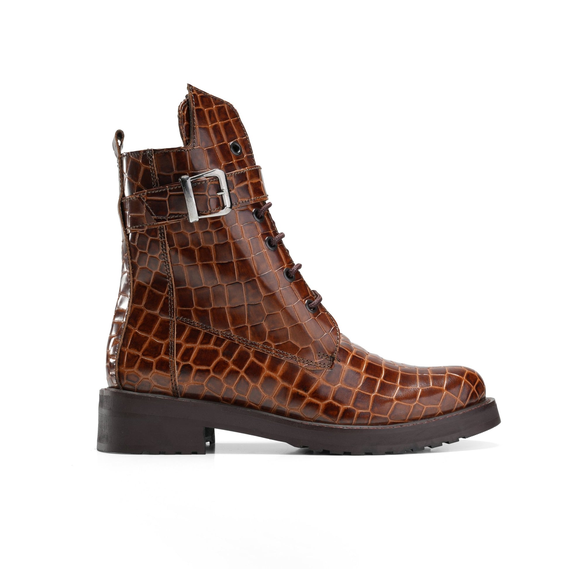 Luxurious Crocodile Boots - Brown - Crestshoes