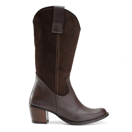 Modern Vagabond Heel Boots – Brown