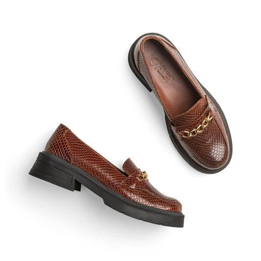 Penelope | Women Platforms - Crocodile Brown