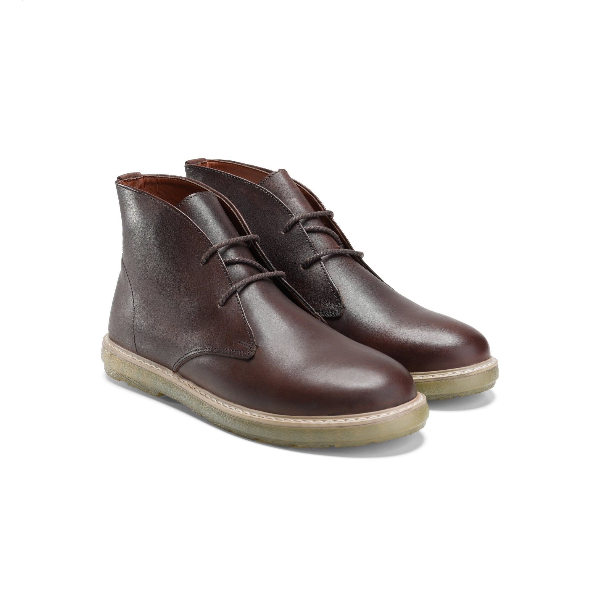 Polished Brown Leather Boot - Crestshoes