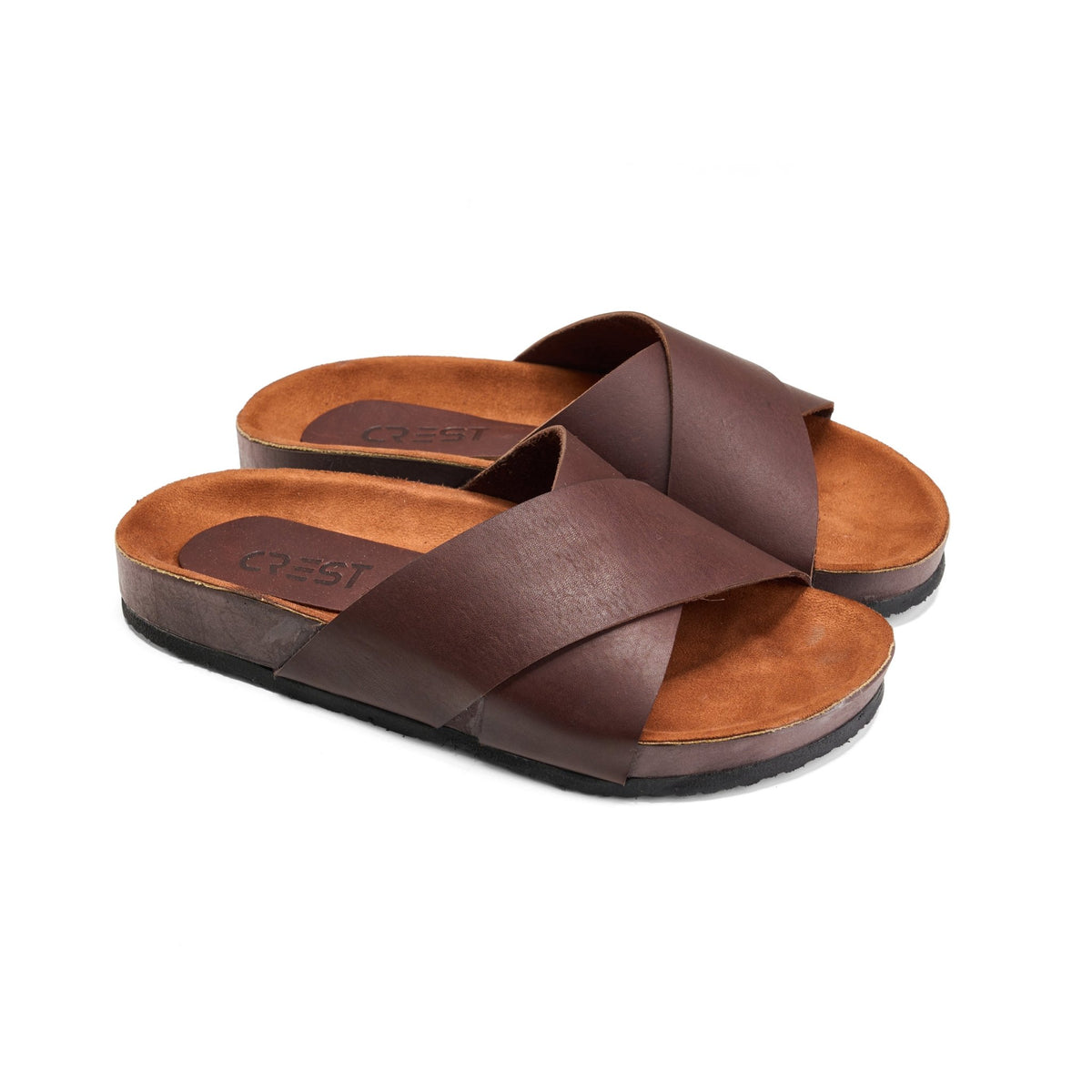 Pure Leather Slip - On - Brown - Crestshoes
