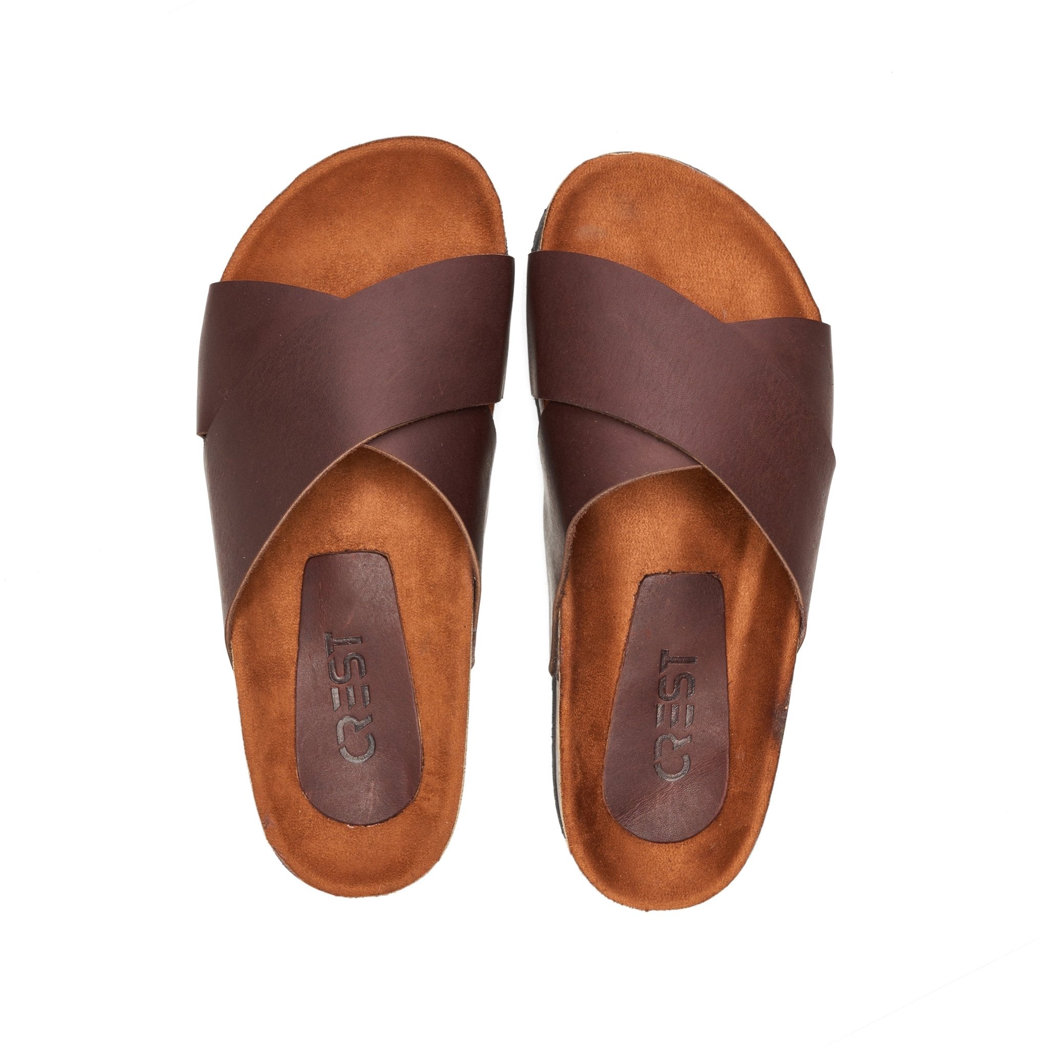 Pure Leather Slip - On - Brown - Crestshoes