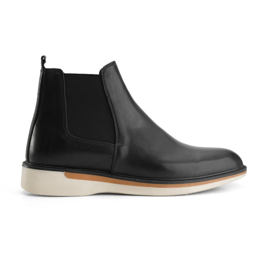 Refined Black Brogue Lace-Up Boots