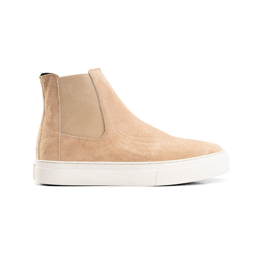Refined Chukka-Style Leather Boot - Beige