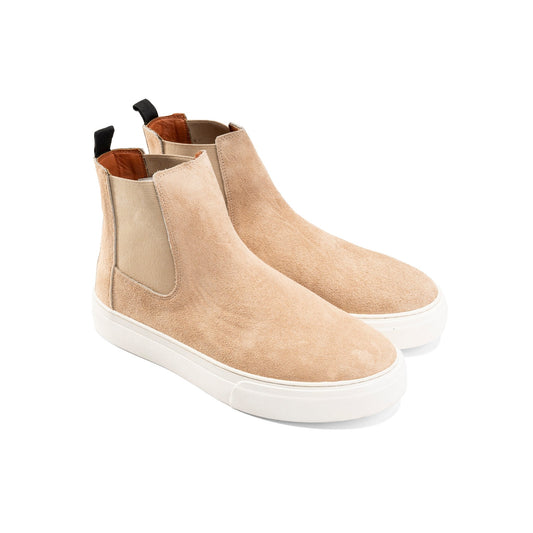 Refined Chukka-Style Leather Boot - Beige