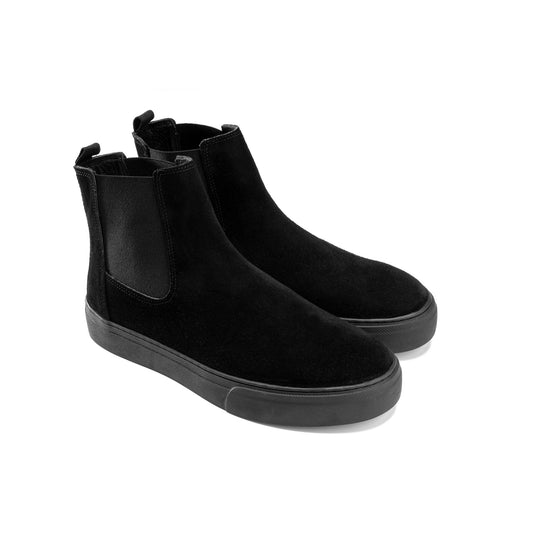 Refined Chukka-Style Leather Boot - Black