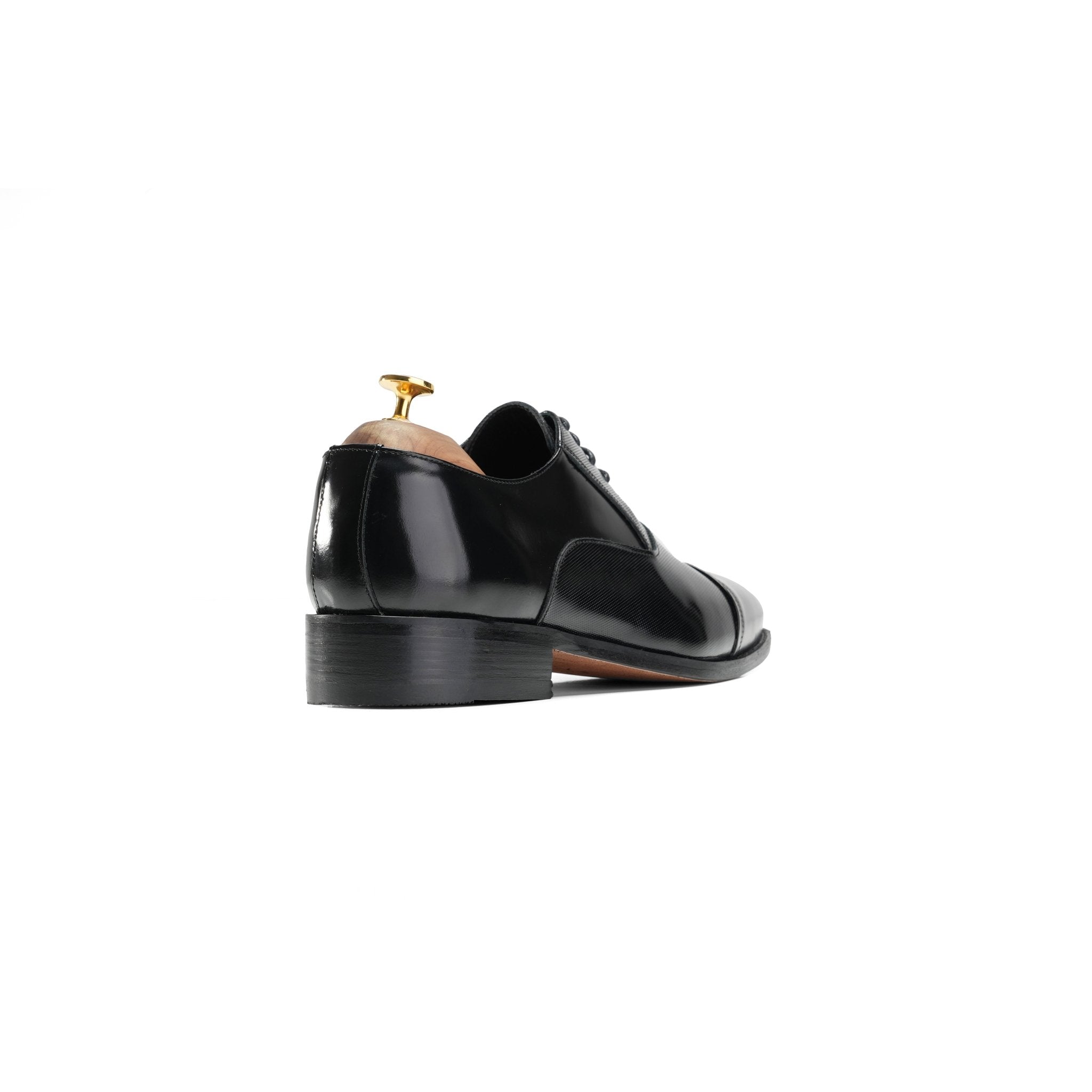 Refined Style: Black Leather Formal Shoes - Crestshoes