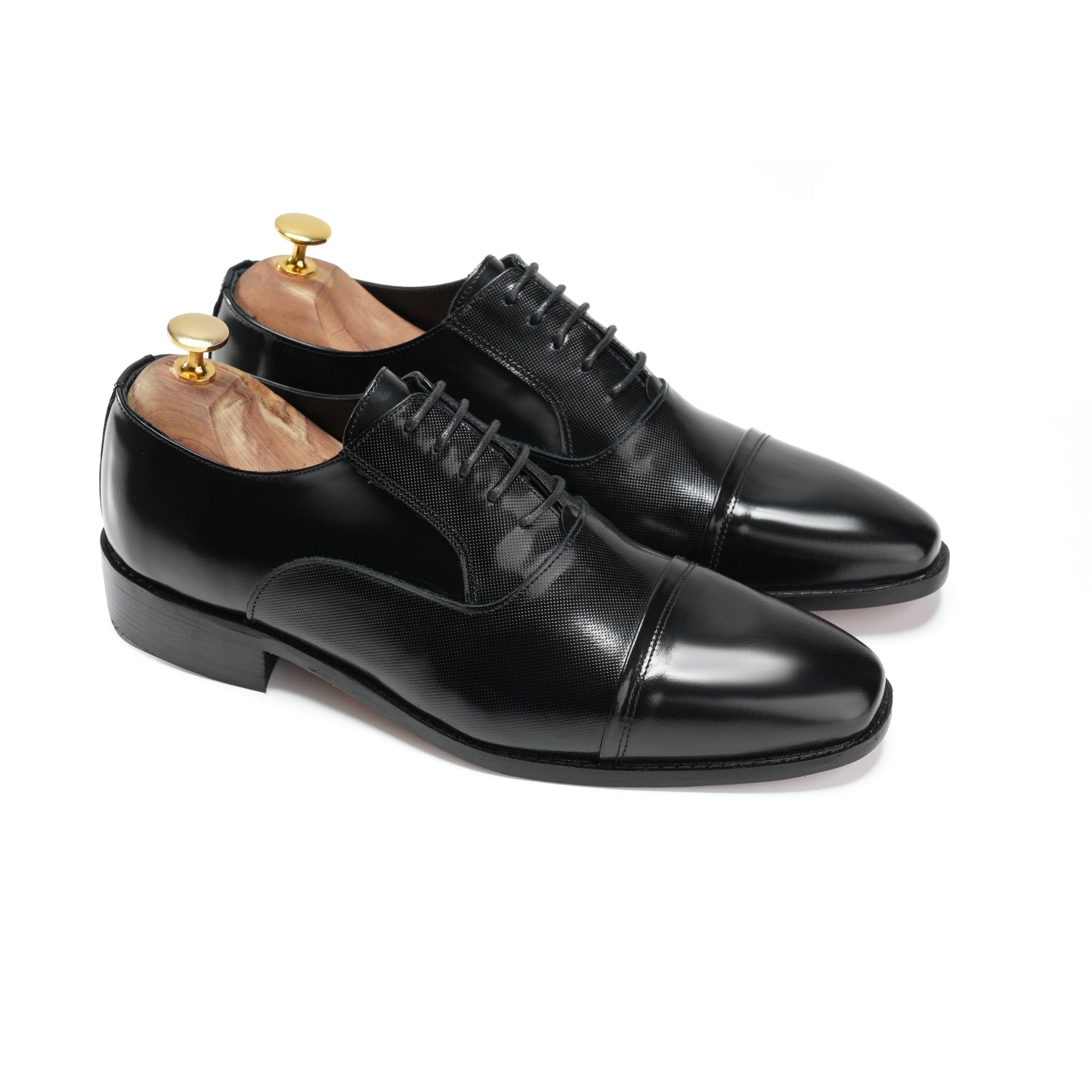 Refined Style: Black Leather Formal Shoes - Crestshoes