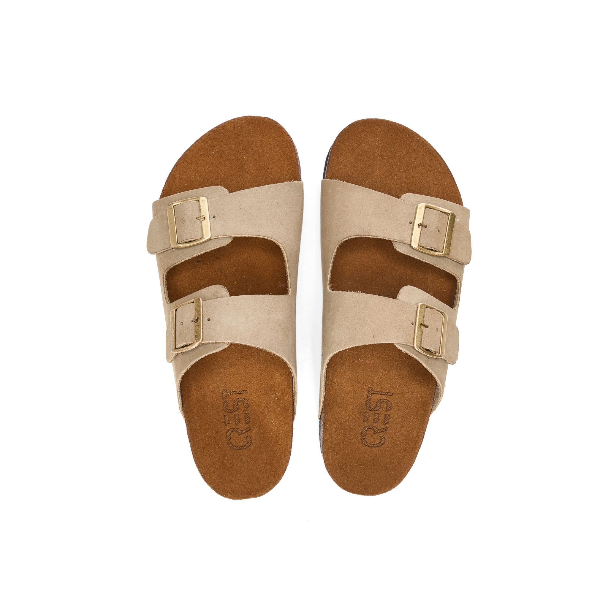 Relax Buckle Slide - Beige - Crestshoes