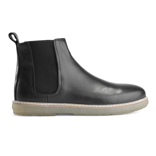 Sharp Black Cap-Toe Leather Boot