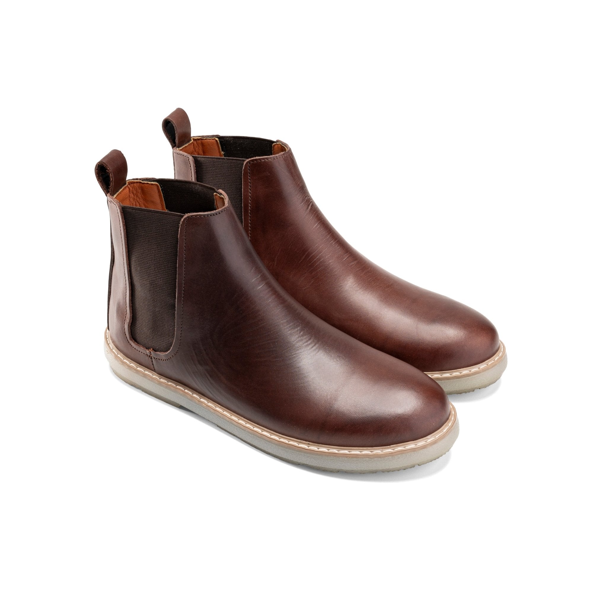 Sharp Brown Cap - Toe Leather Boot - Crestshoes
