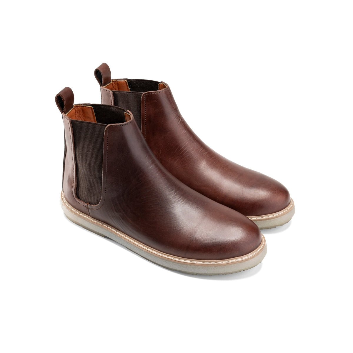 Sharp Brown Cap - Toe Leather Boot - Crestshoes