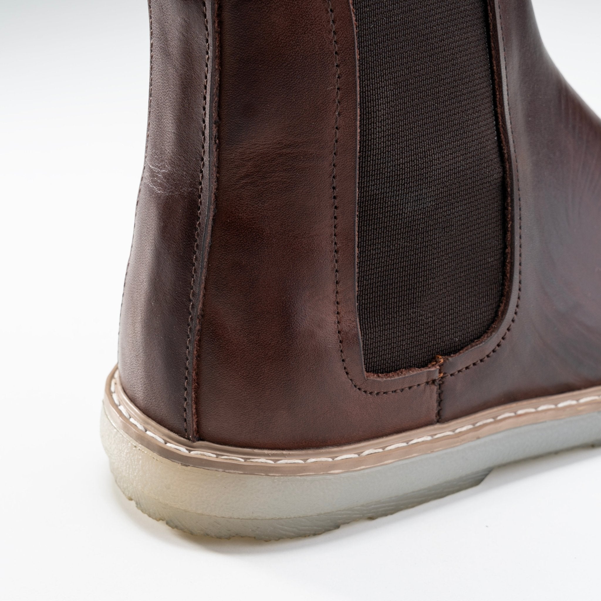 Sharp Brown Cap - Toe Leather Boot - Crestshoes