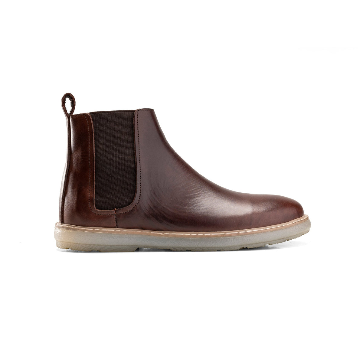 Sharp Brown Cap - Toe Leather Boot - Crestshoes