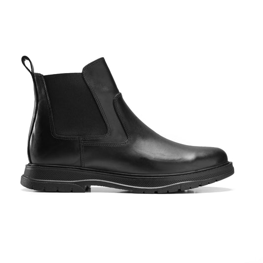 Sleek Black Cap-Toe Boot