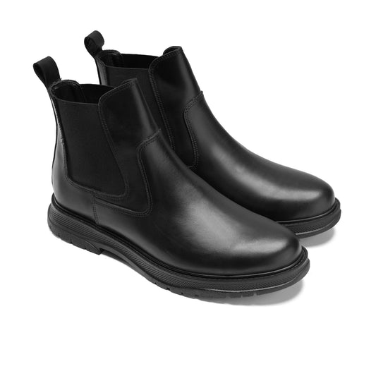 Sleek Black Cap-Toe Boot