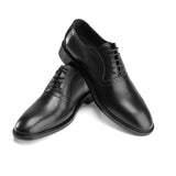 Sleek Black Leather Formal Shoes - Crestshoes