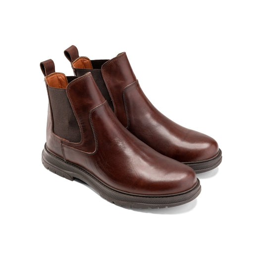 Sleek Brown Cap-Toe Boot