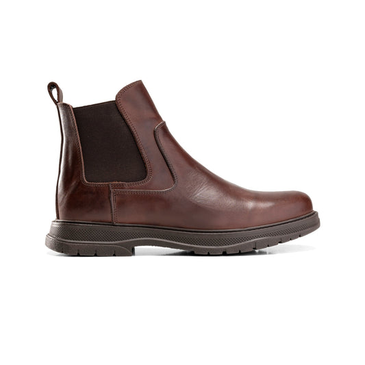 Sleek Brown Cap-Toe Boot