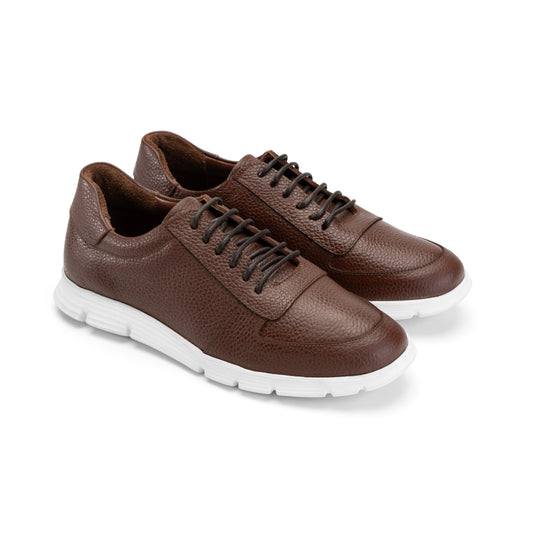 Sneaker | brushed calf leather -Brown
