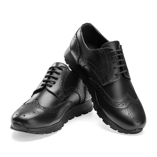 Sneaker| Men Black Leather -Black