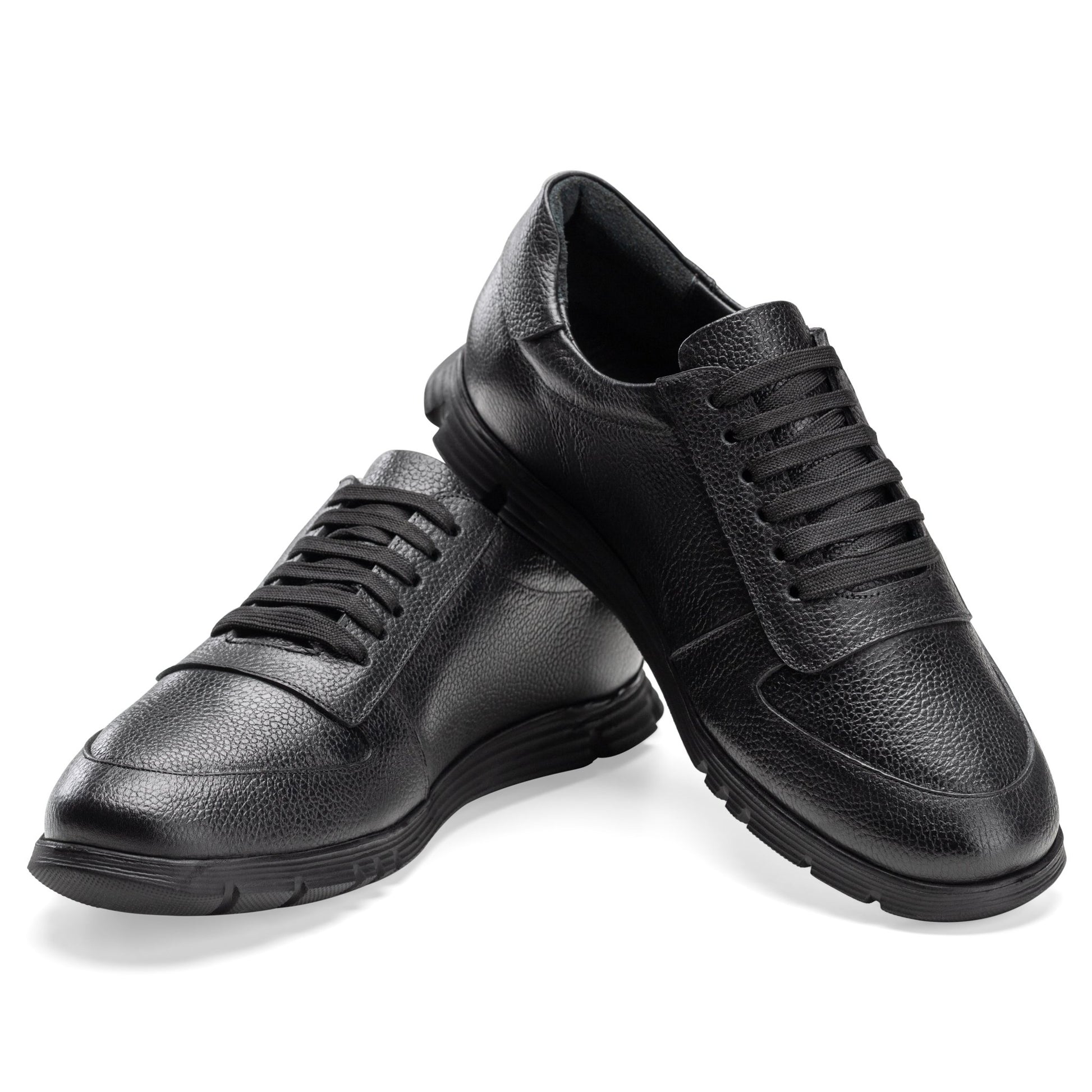 Sneaker | brushed calf leather - Black - Crestshoes