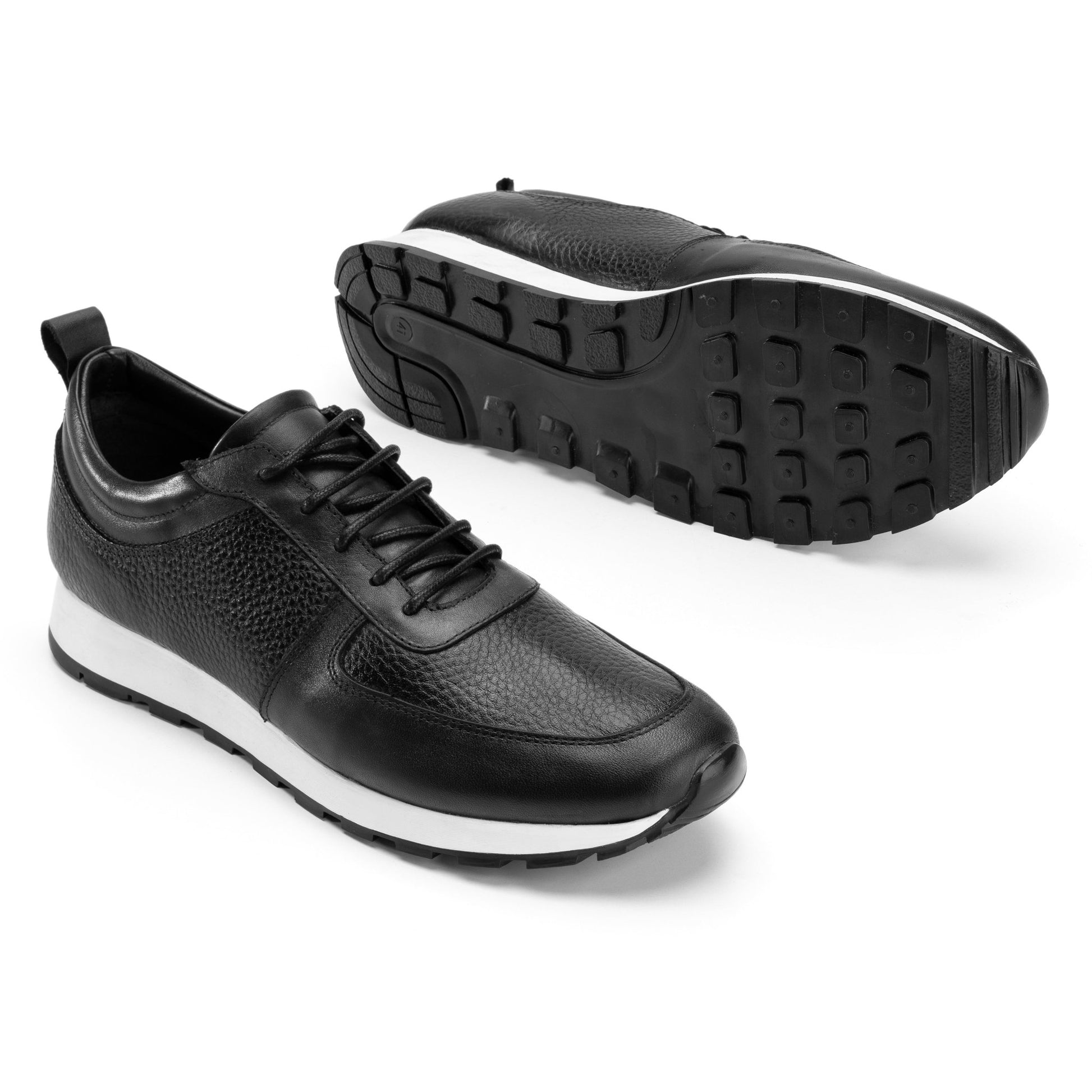 Sneaker | brushed calf leather - Black - Crestshoes