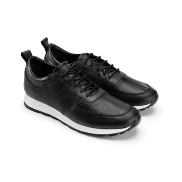 Sneaker | brushed calf leather - Black - Crestshoes