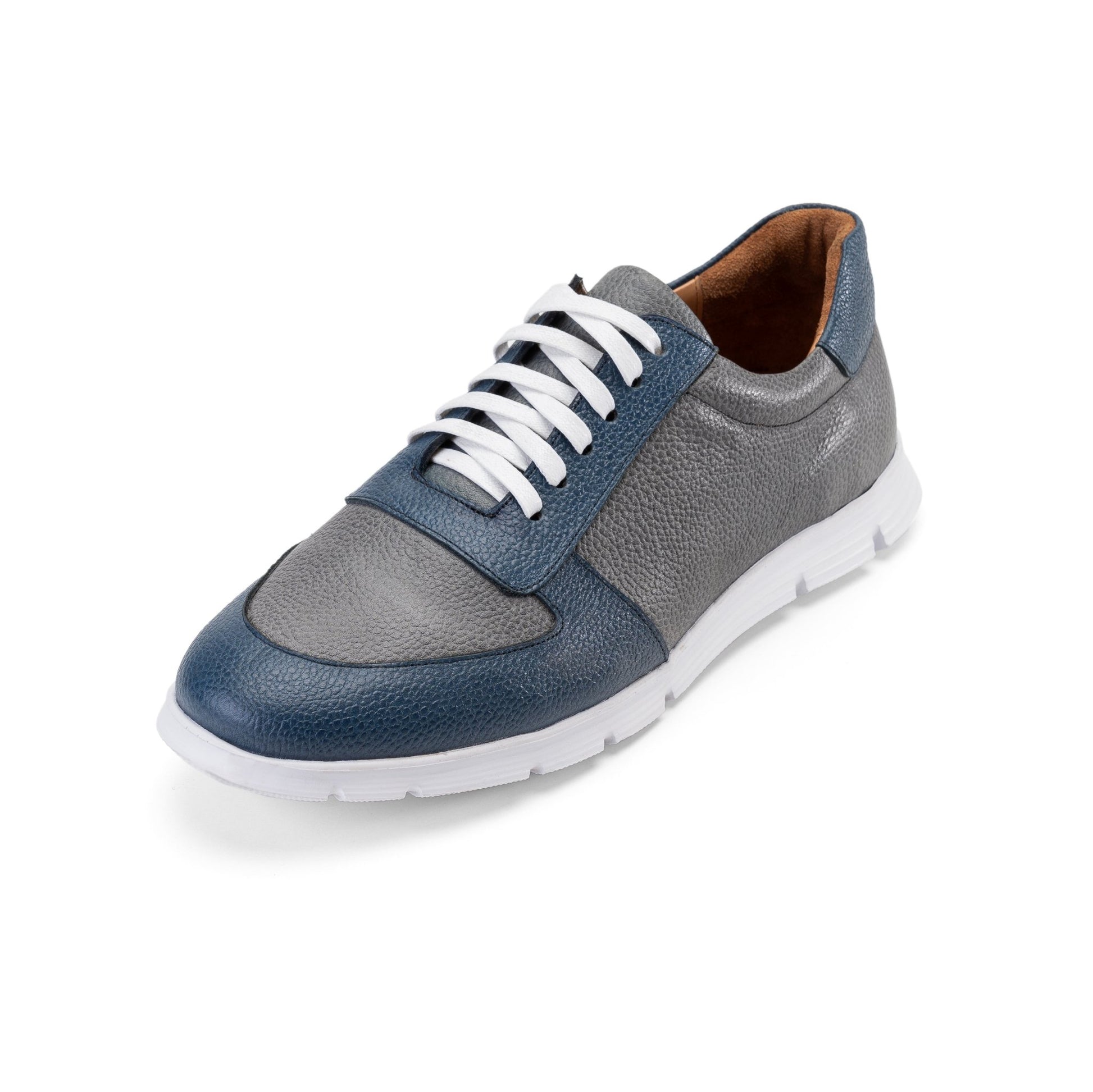 Sneaker | brushed calf leather - Blue - Crestshoes