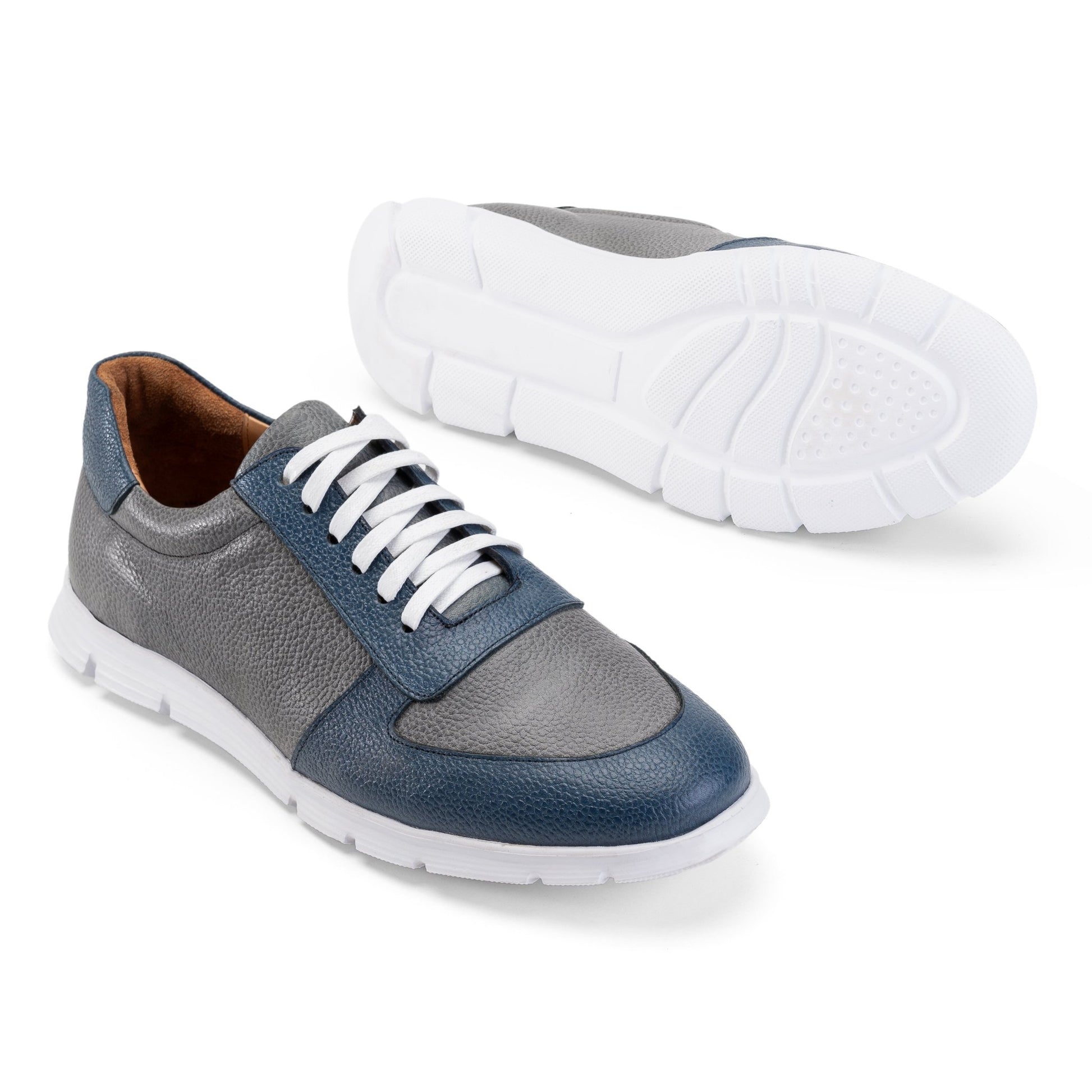 Sneaker | brushed calf leather - Blue - Crestshoes