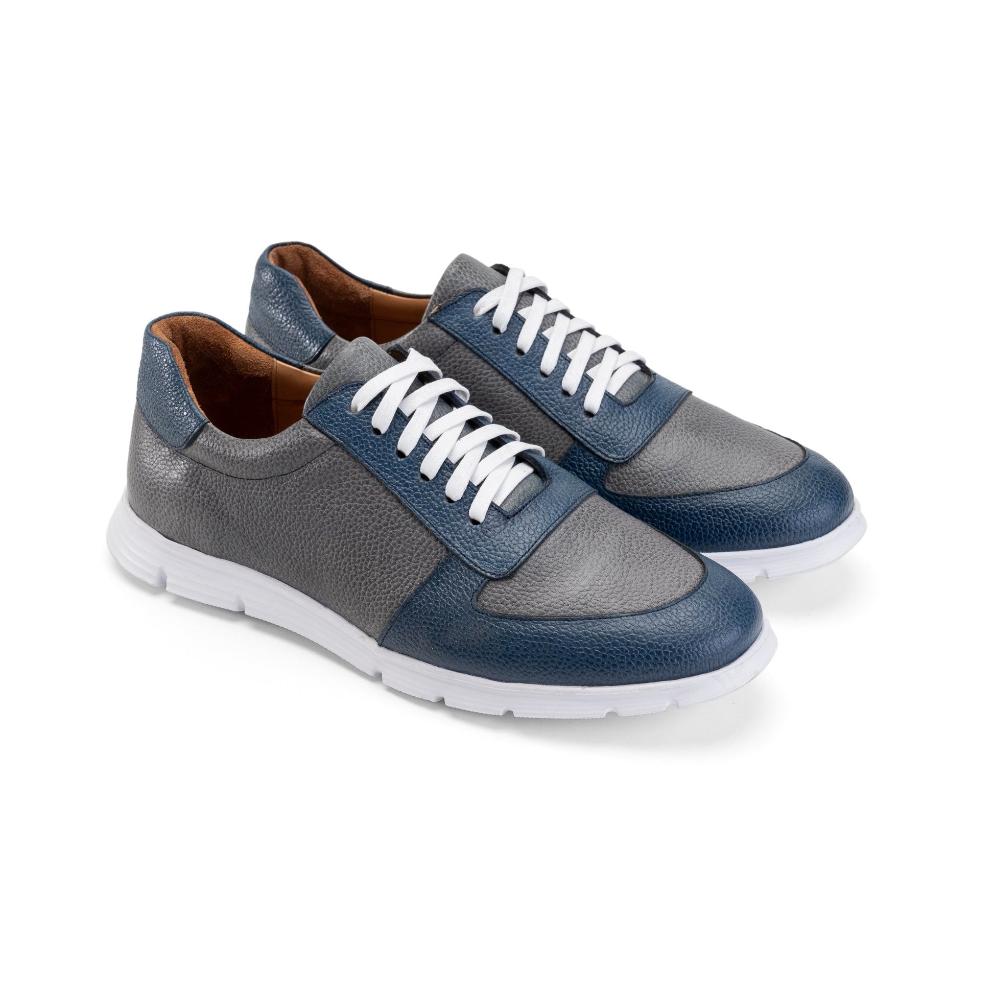 Sneaker | brushed calf leather - Blue - Crestshoes