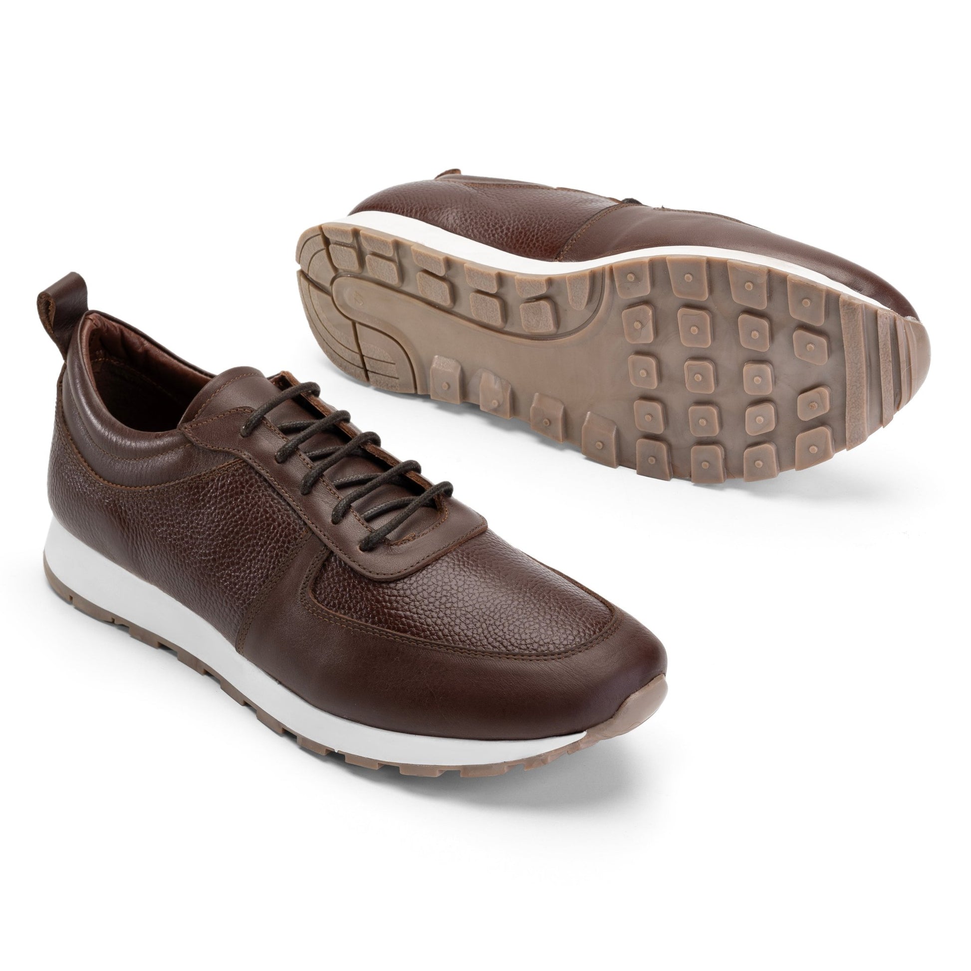 Sneaker | brushed calf leather - Brown - Crestshoes