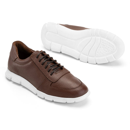 Sneaker | brushed calf leather -Brown