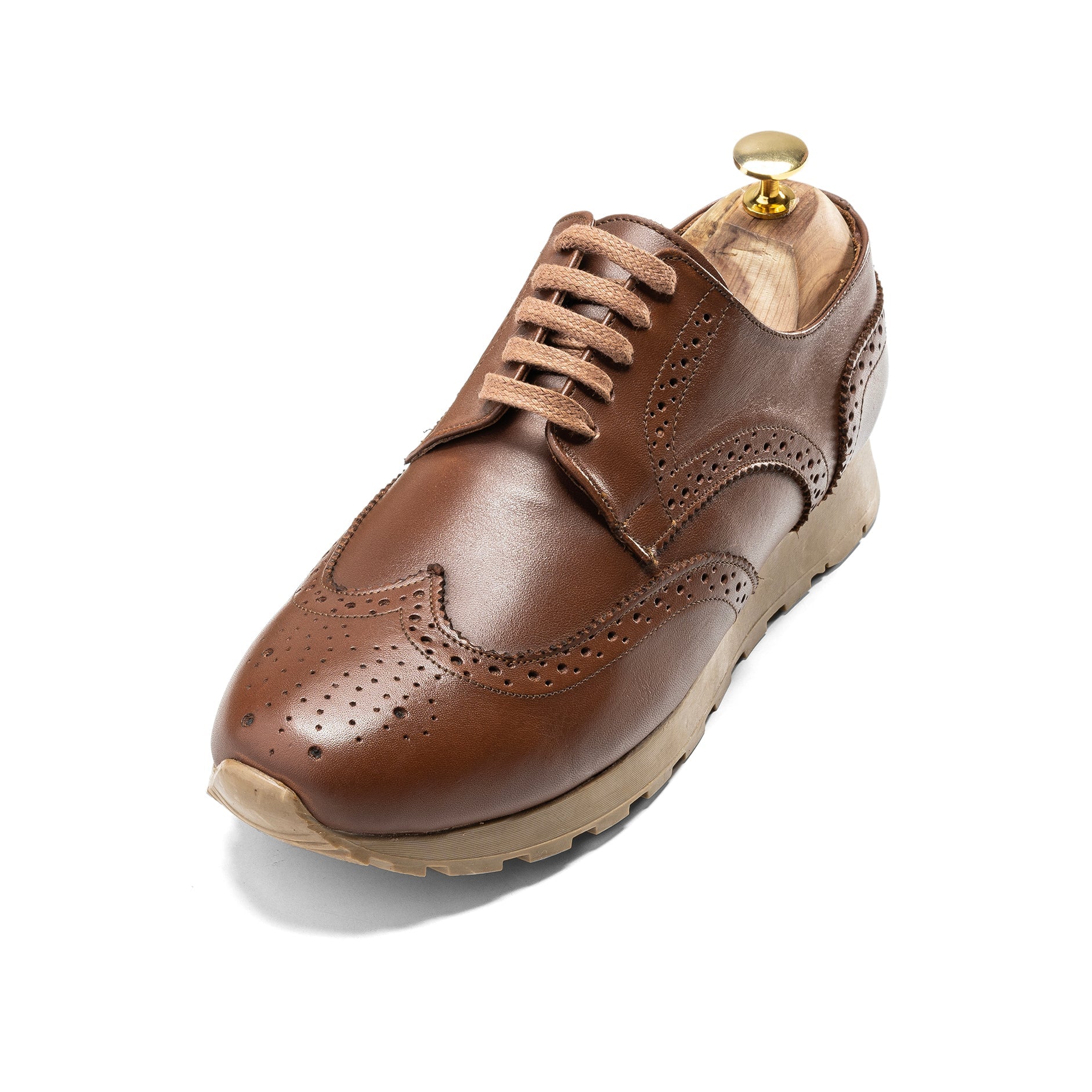 Sneaker| Men Black Leather - Brown - Crestshoes