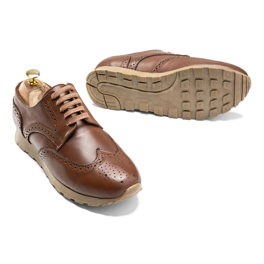 Sneaker| Men Black Leather - Brown