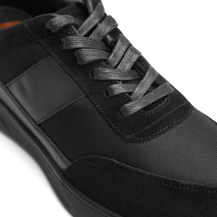 SOFT SPLIT SUEDE TRAINERS - Black - Crestshoes