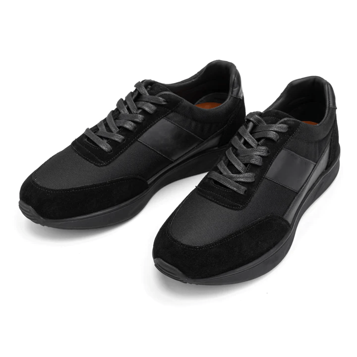 SOFT SPLIT SUEDE TRAINERS - Black - Crestshoes