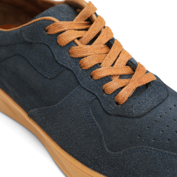 SOFT SPLIT SUEDE TRAINERS - NAVYBLUE - Crestshoes