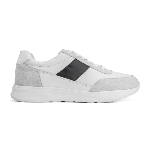 SOFT SPLIT SUEDE TRAINERS - white