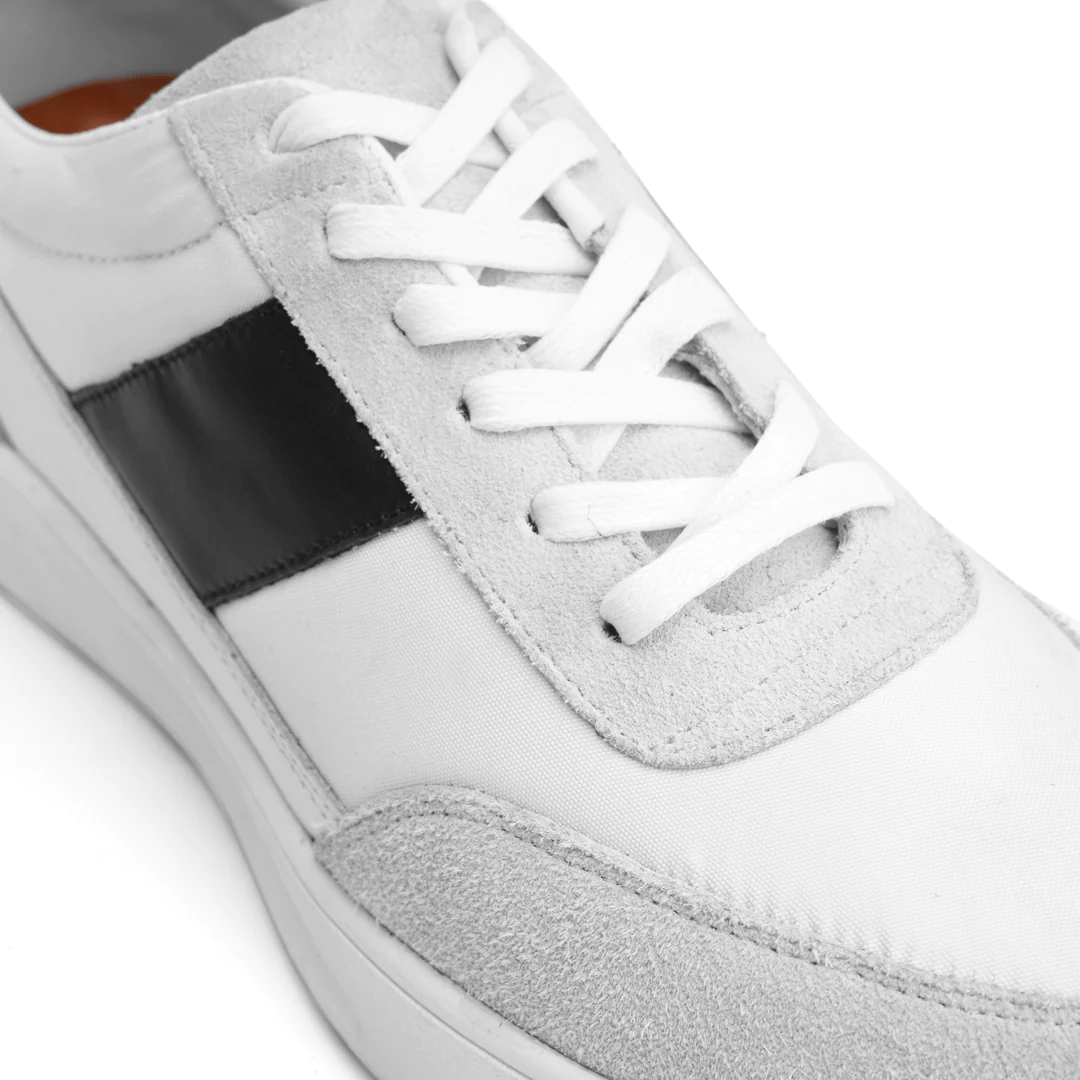 SOFT SPLIT SUEDE TRAINERS - white - Crestshoes