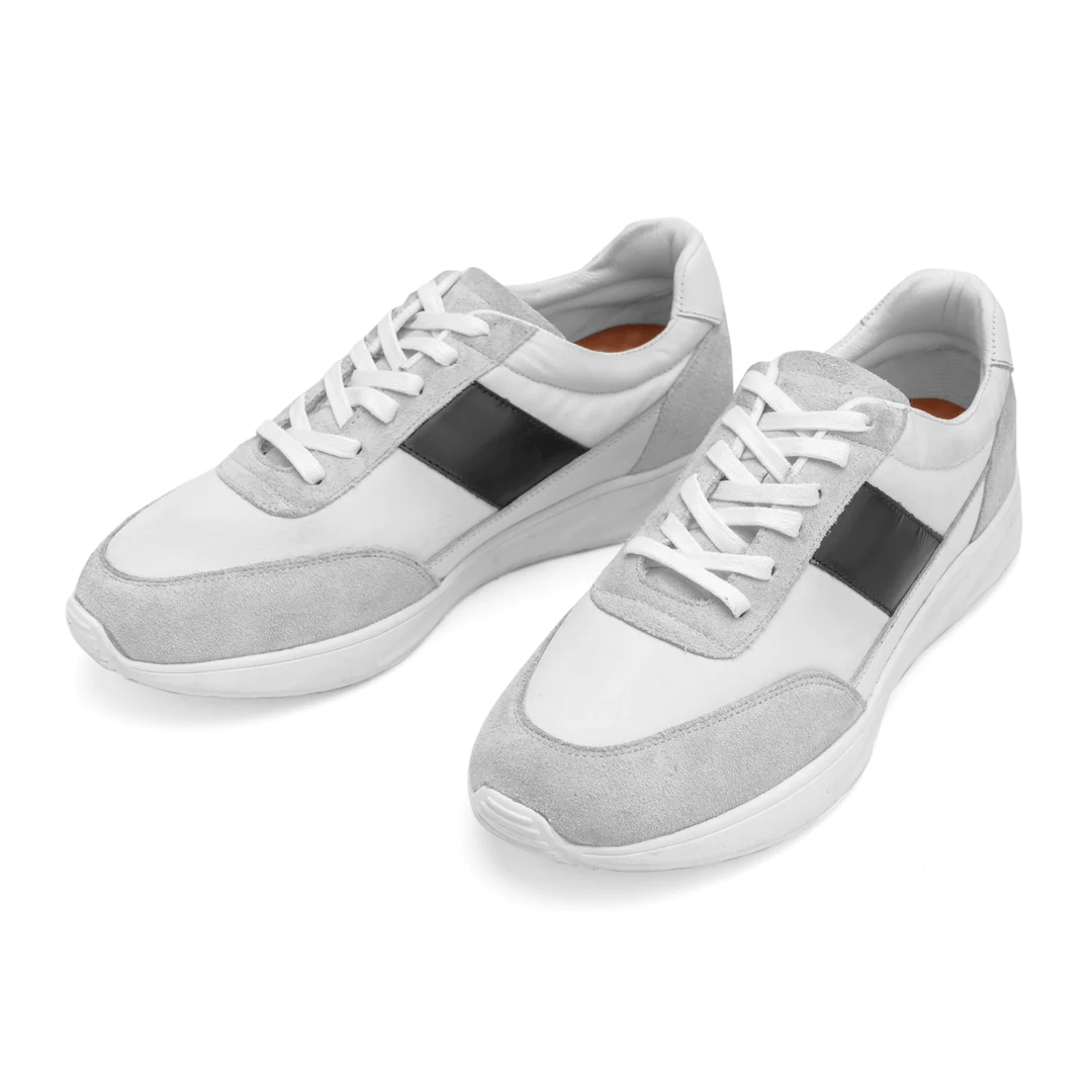 SOFT SPLIT SUEDE TRAINERS - white - Crestshoes