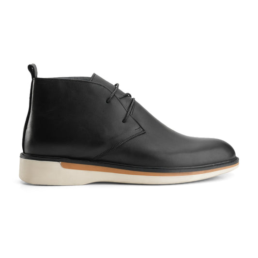 Sophisticated Men's High Brogue Boots - Black