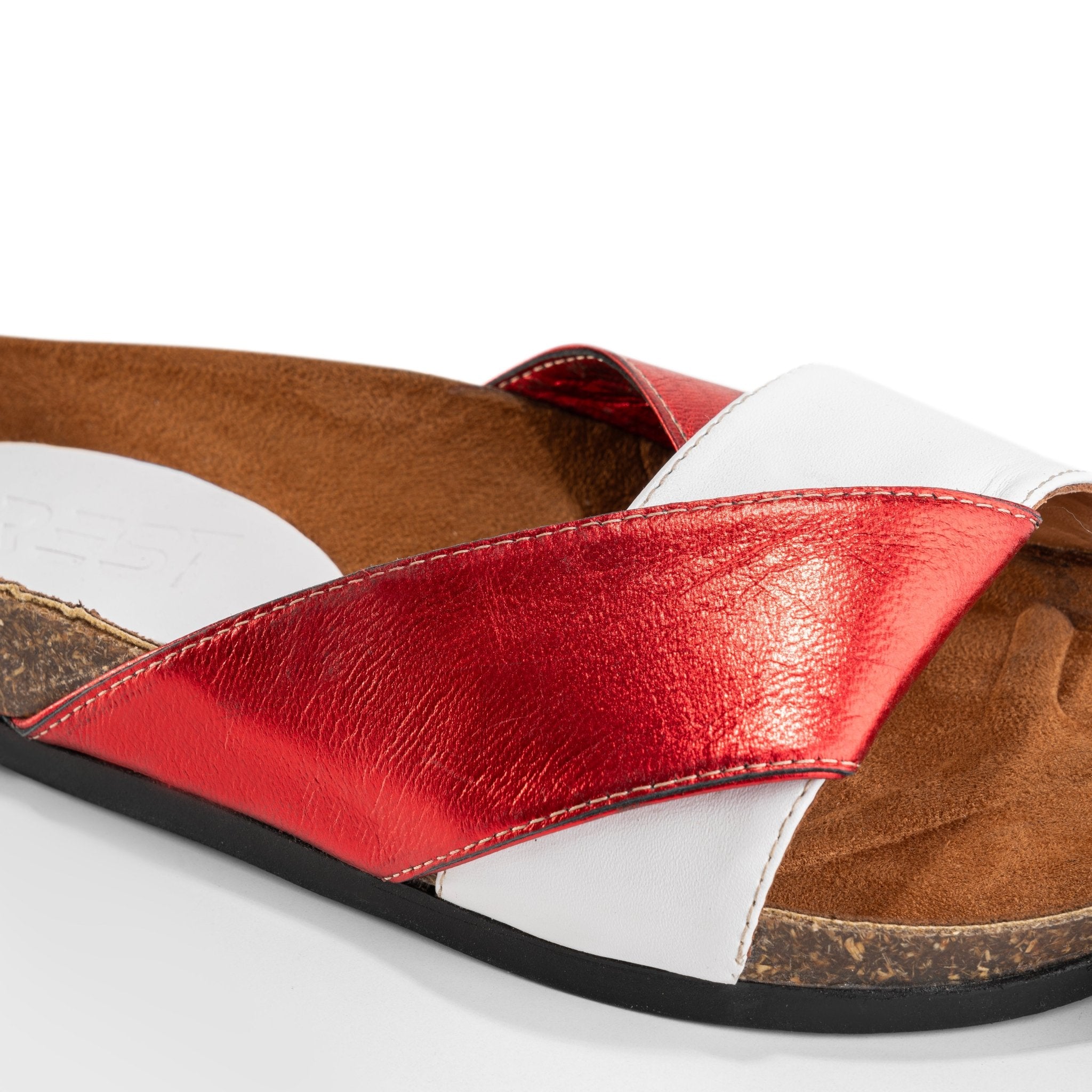 Stellar sandals | Red in white - Crestshoes