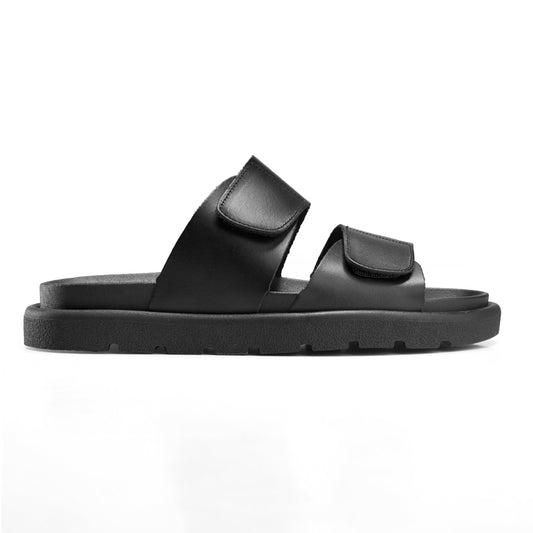 StreetStep Leather Slides - Black