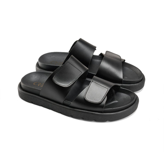StreetStep Leather Slides - Black