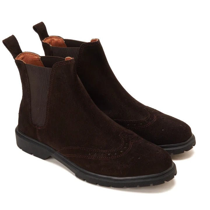 Suede Leather Winter Boots - Brown - Crestshoes