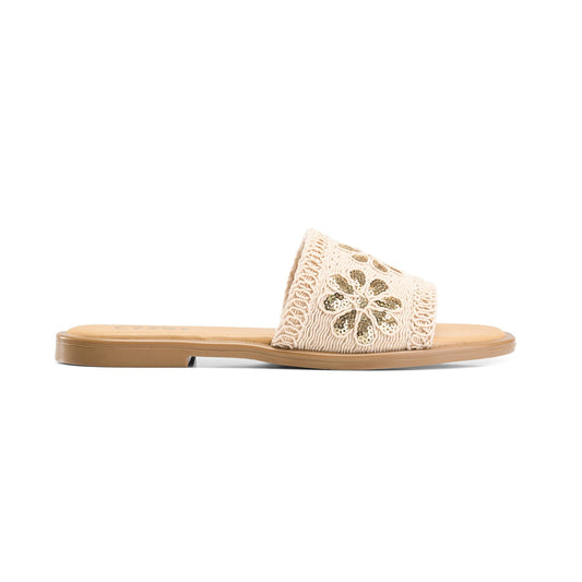 Summer Glow Slides -Beige