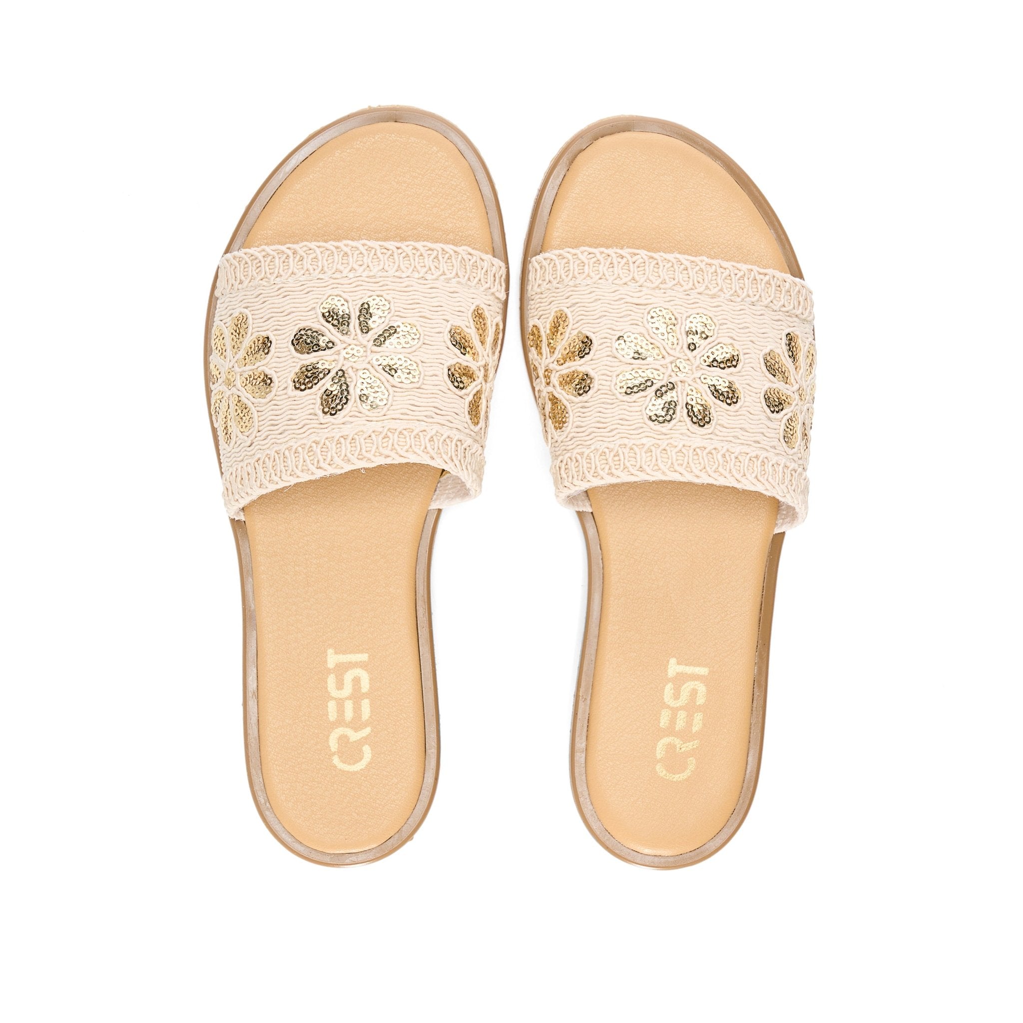 Summer Glow Slides - Beige - Crestshoes