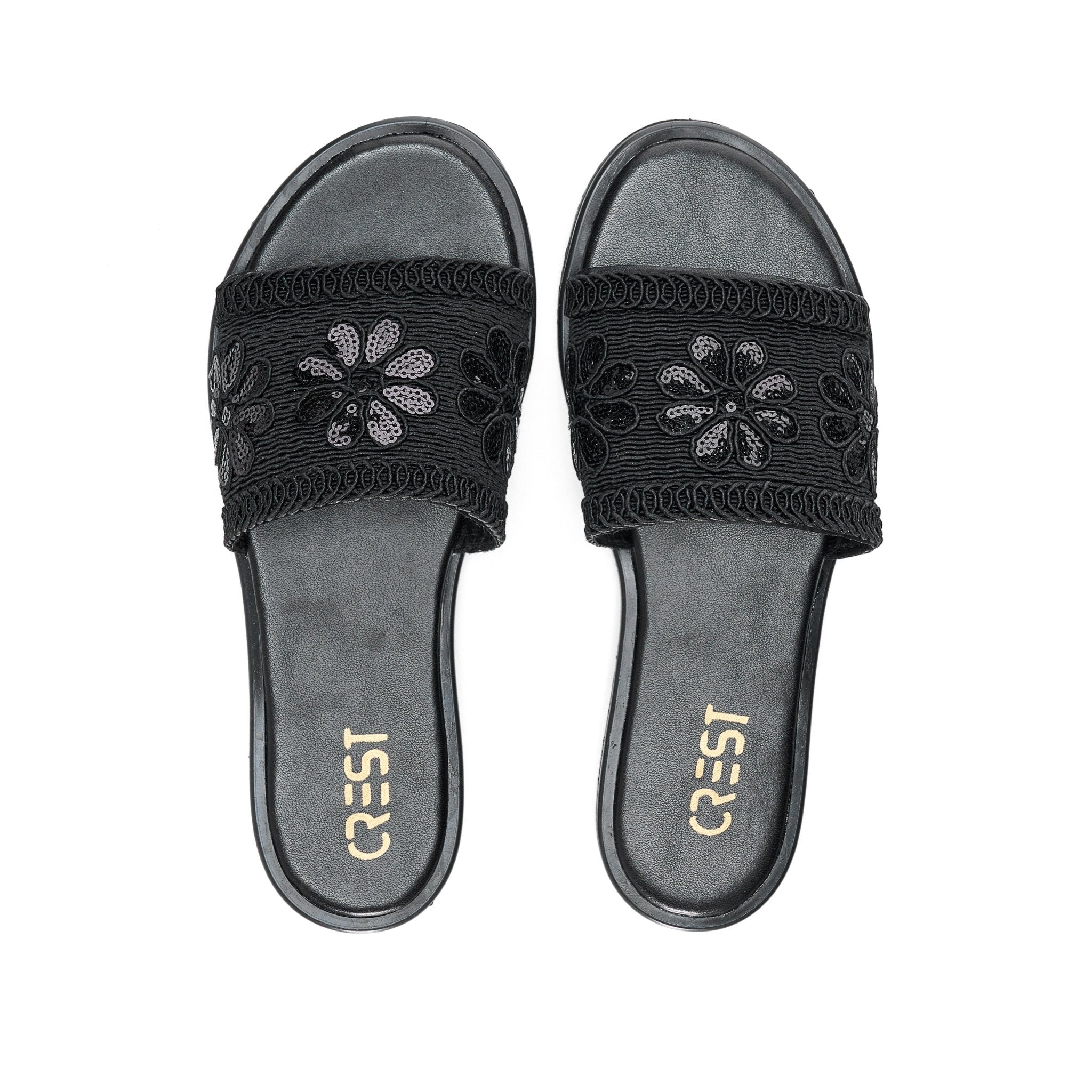 Summer Glow Slides - Black - Crestshoes