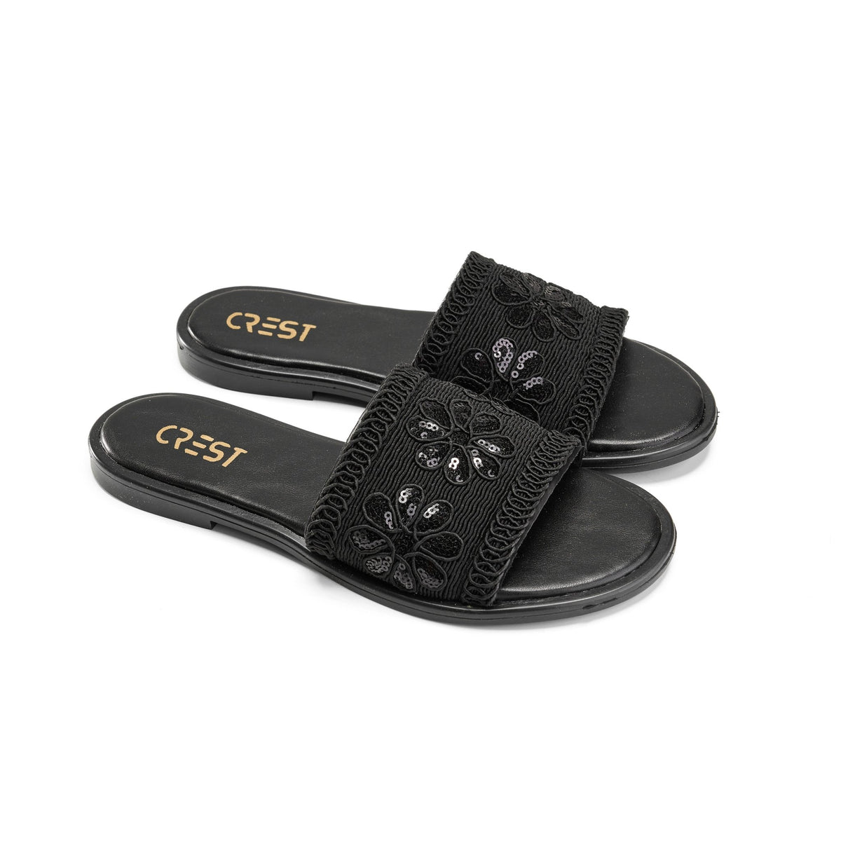 Summer Glow Slides - Black - Crestshoes